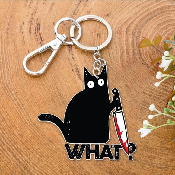 🆕 Women Black Cat Metal Keychain Cute Funny Bag Charm Designed Lovers Scratches - Picture 3 of 5